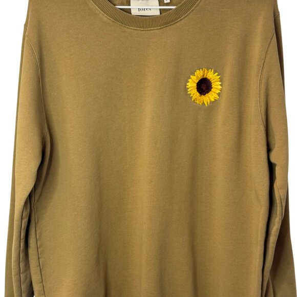 Foret brown sunflower design long sleeve crew neck sweatshirt size L - Picture 5 of 10